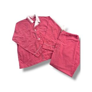 Vintage Mens B. Altman & Co. Pajama Set‎ Embassy Coral Red Polyester Blend